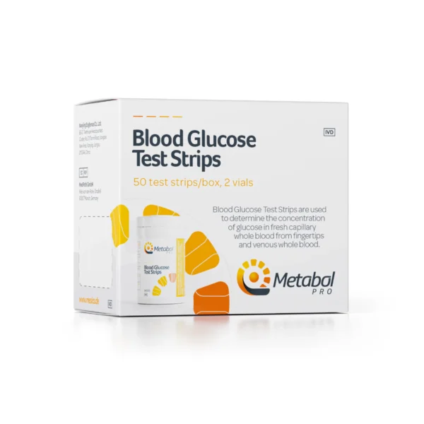 02_MetabolProBloodGlucoseTestStrips_Box Blood Glucose Test Strips — 50 Pieces