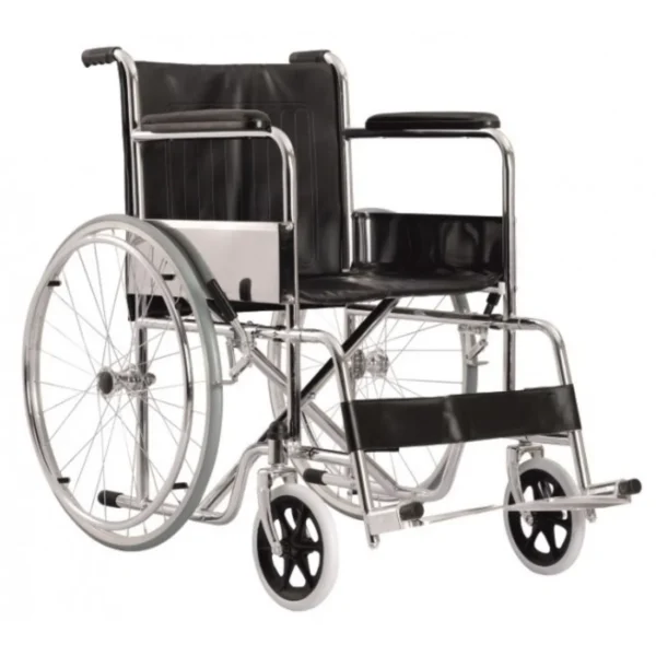 FoldableSelfDriveWheelchair-ChromedSteelWheelchairVSM809 Foldable Steel Wheelchair