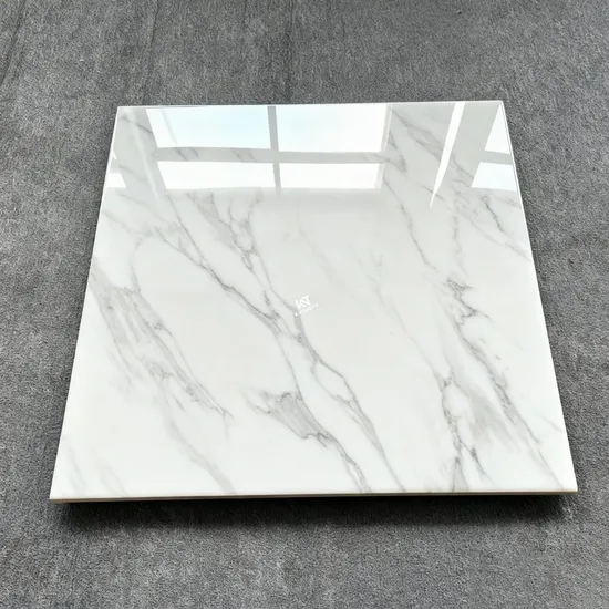 China-OEM-Living-Room-Wholesale-Price-60X60-600X600-High-Gloss-White-Marble-Look-Polished-Porcelain-Tile-24X24-Square-Floor-Tile Granite Floor Tile 600x600mm
